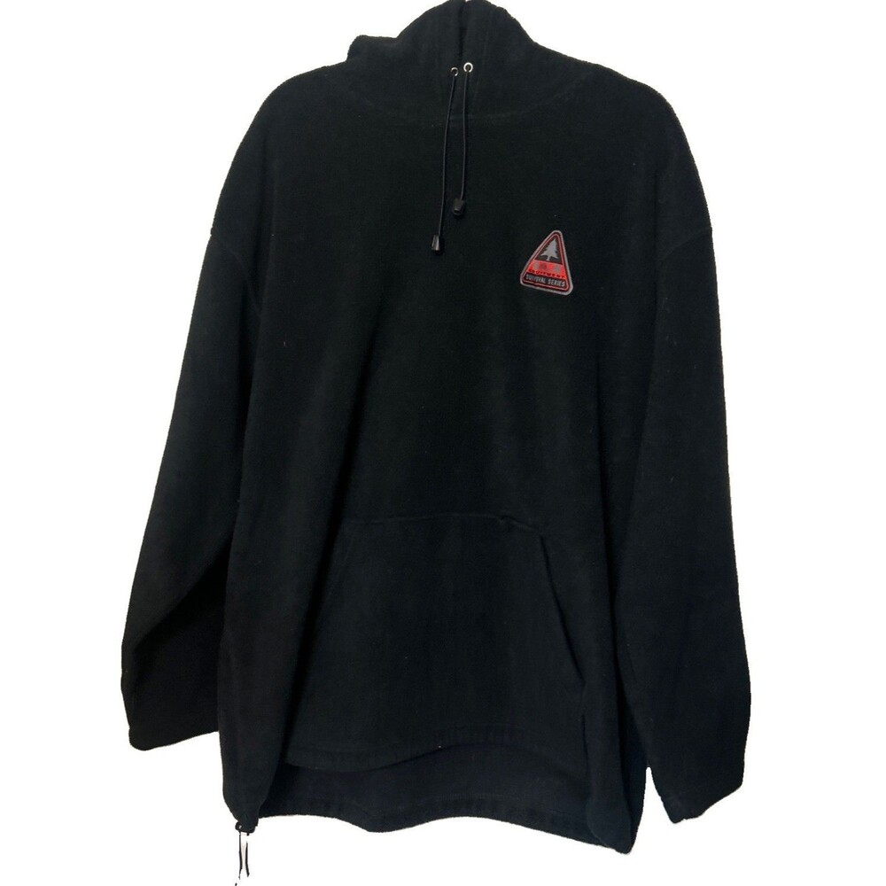 Vintage 90s Bum Equipment Survival Series Men XL Black Fleece Hoodie Sweatshirt